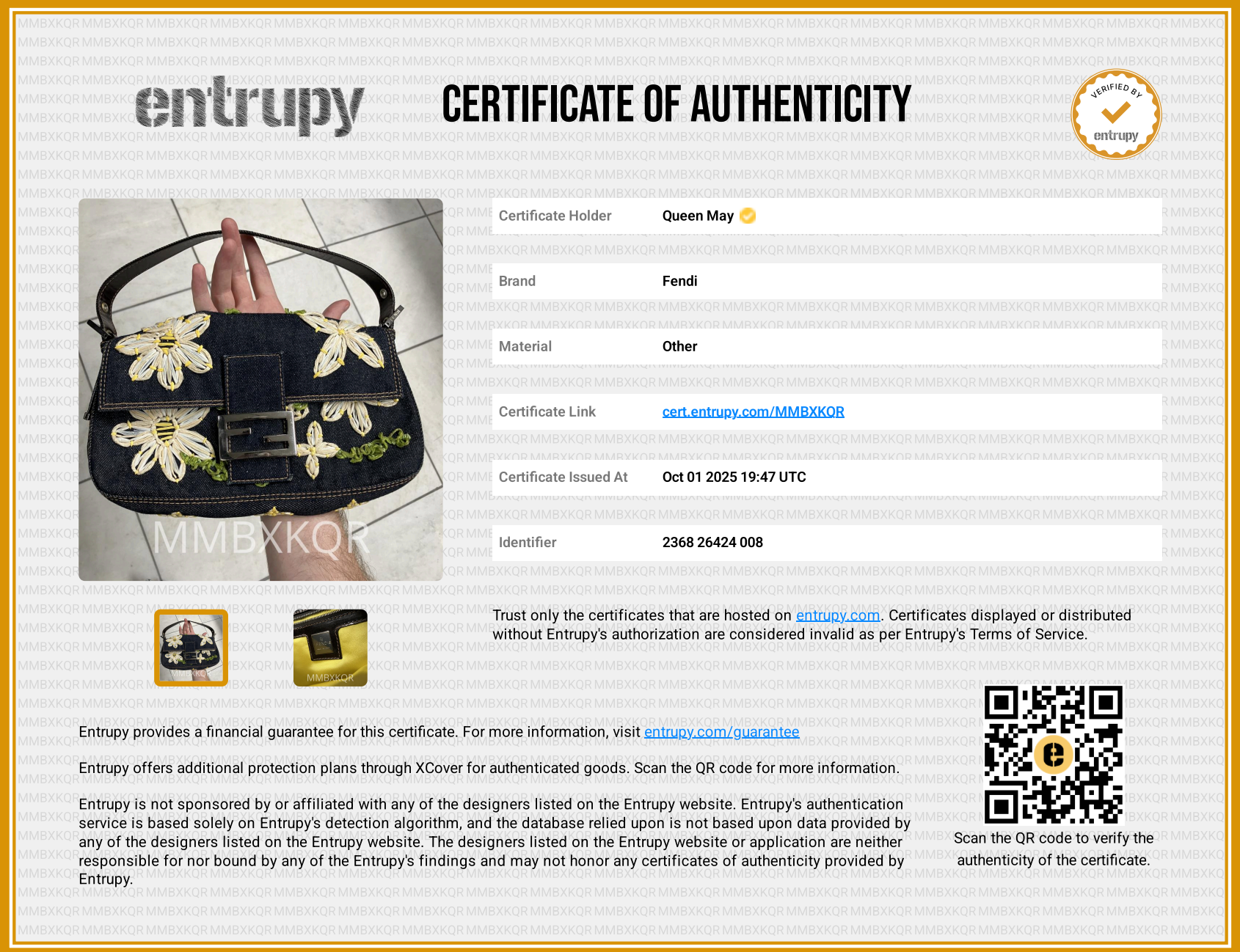 Fendi Denim Floral Baguette - Queen May