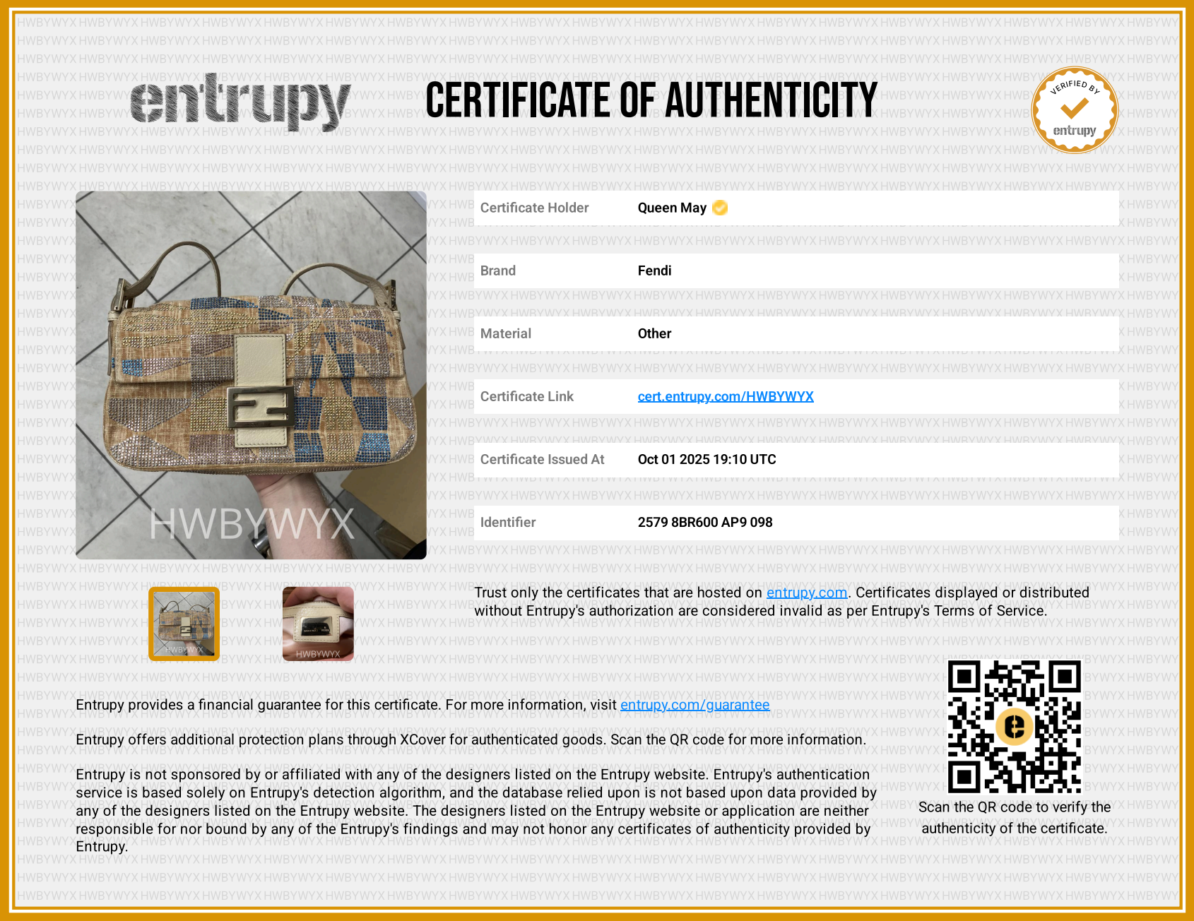 Ultra Rare Fendi Rhinestone Baguette - Queen May