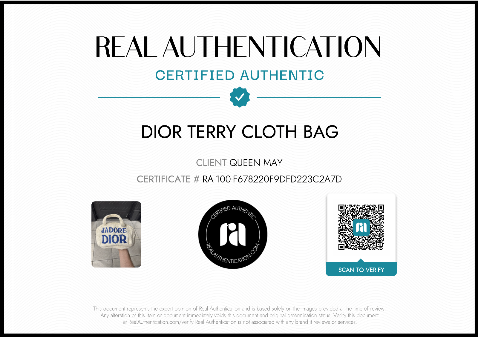 Christian Dior J'Adore Terry Cloth Mini Bowler Bag Blue - Queen May