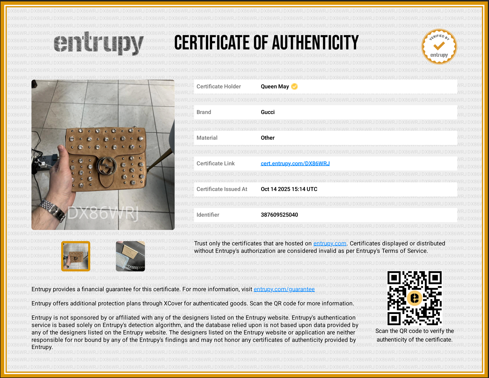 Gucci Interlocking Studded & Crystal Stones Suede Shoulder Bag Brown - Queen May