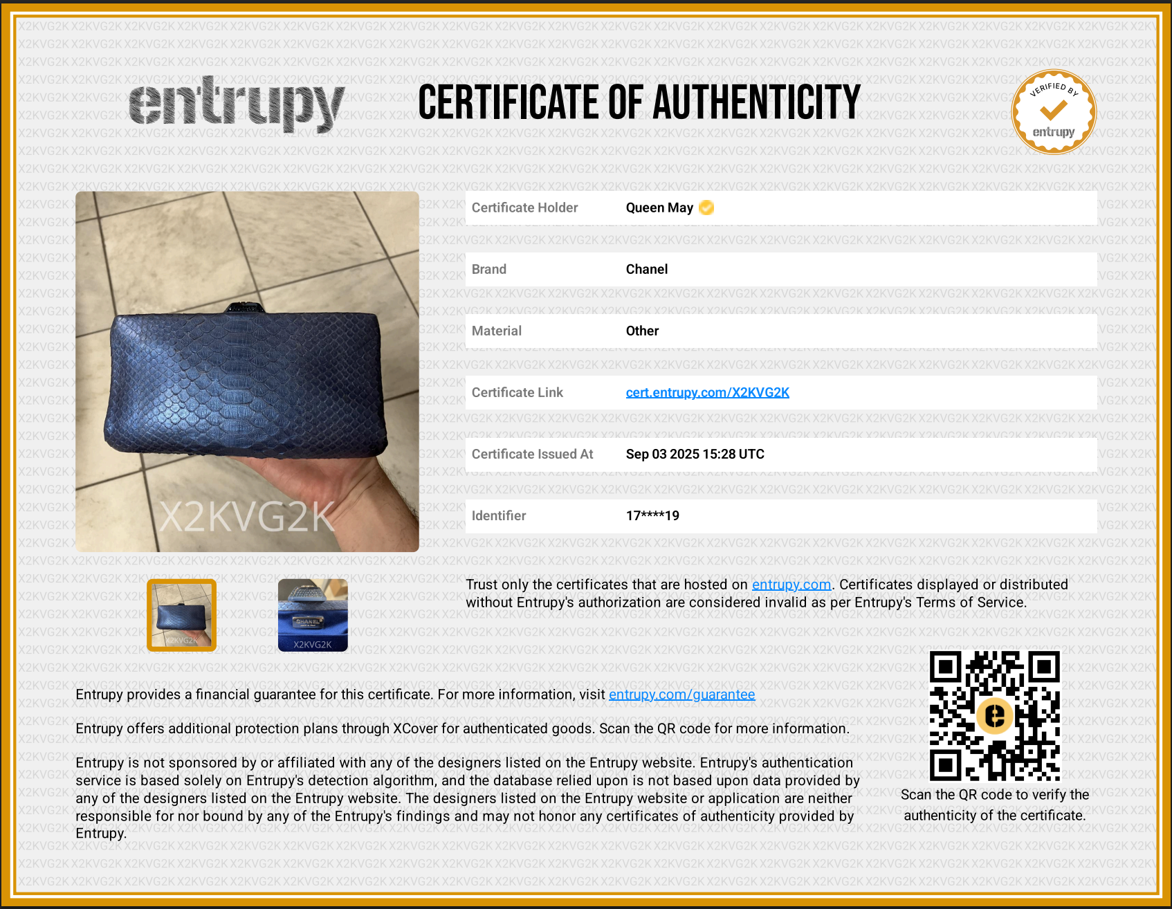 Vintage Chanel Classic Clutch Bag Blue Python - Queen May