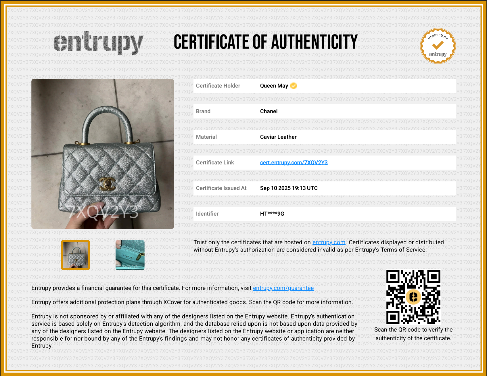 Chanel Metallic Caviar Quilted Mini Coco Handle Flap Light Blue - Queen May