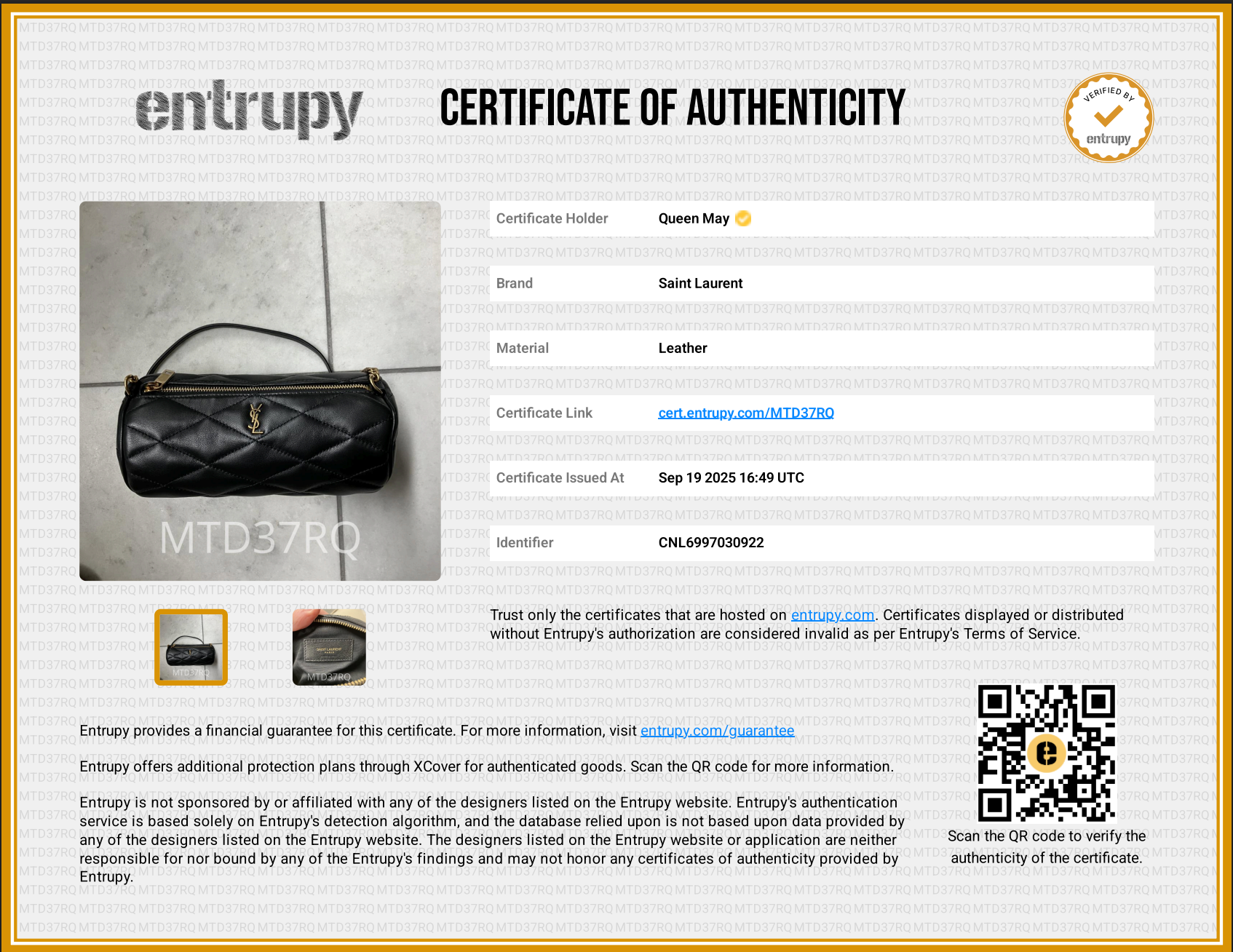 Saint Laurent Sade Tube Shoulder Bag - Queen May