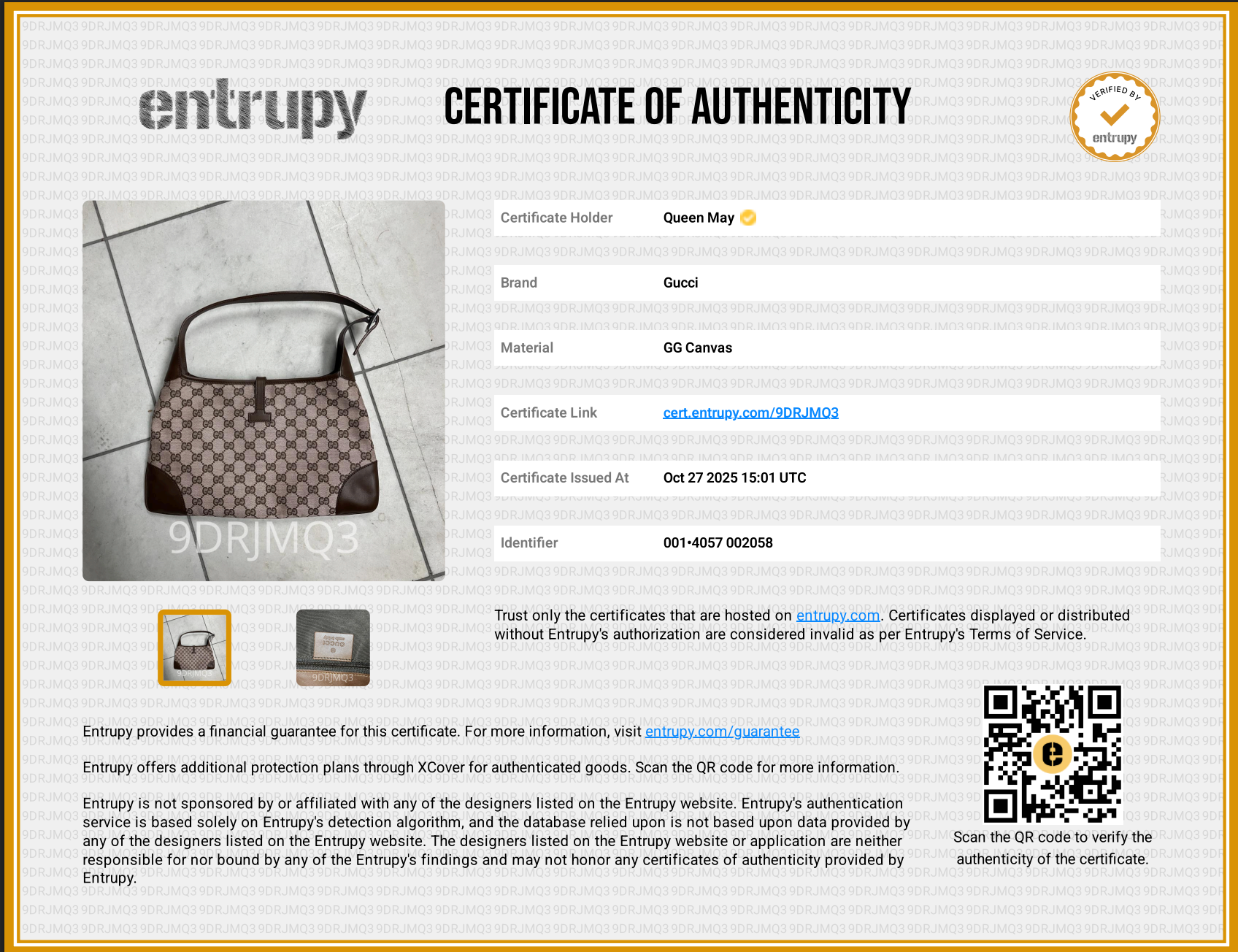 Vintage Gucci Jackie Canvas Shoulder Bag - Queen May