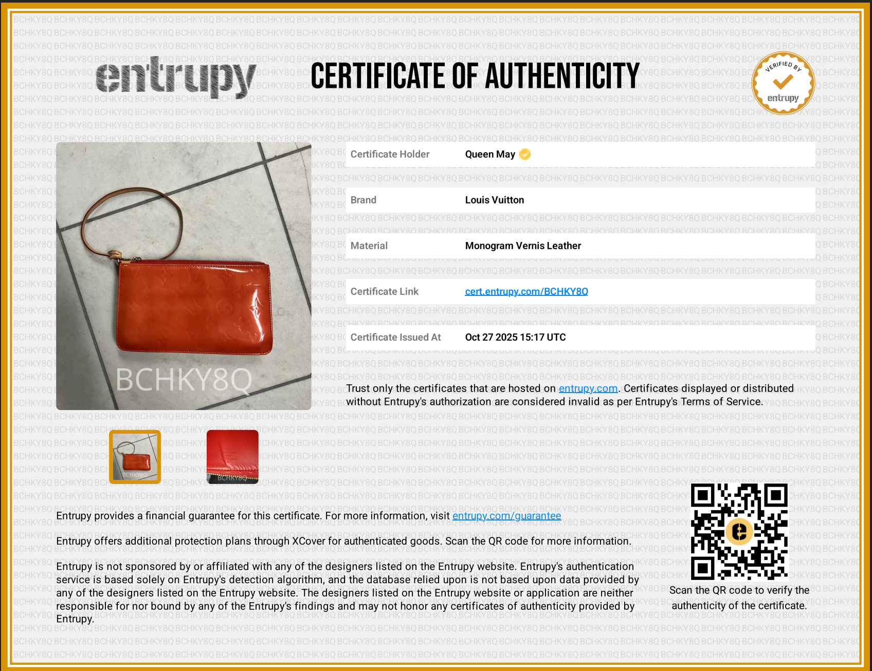 Louis Vuitton Vernis Lexington Red - Queen May