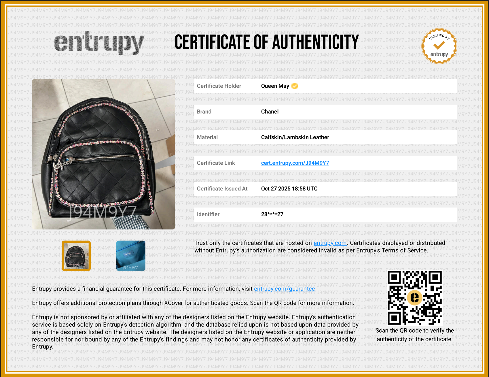 Chanel Elegant Trim Backpack Quilted Leather With Tweed Small - Queen May