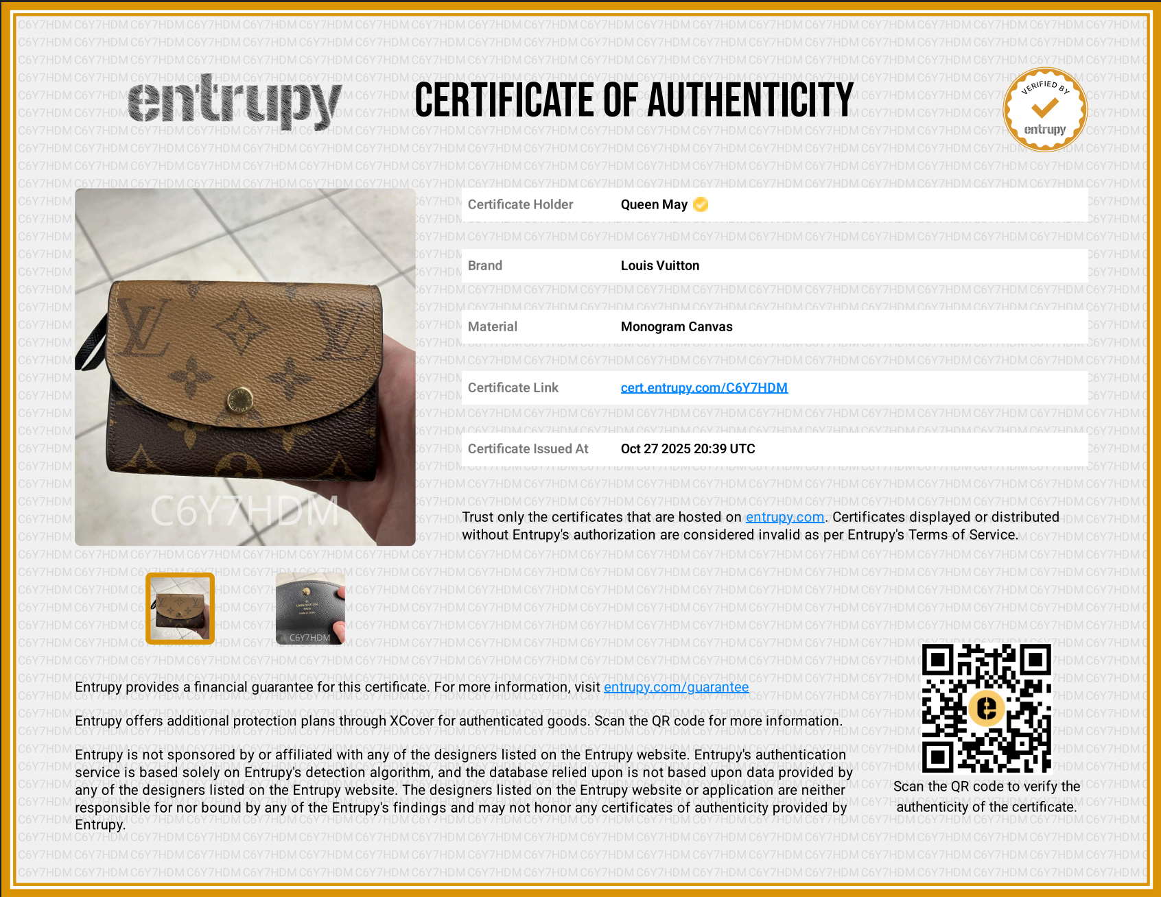 Louis Vuitton Reverse Monogram Rosalie Coin Purse