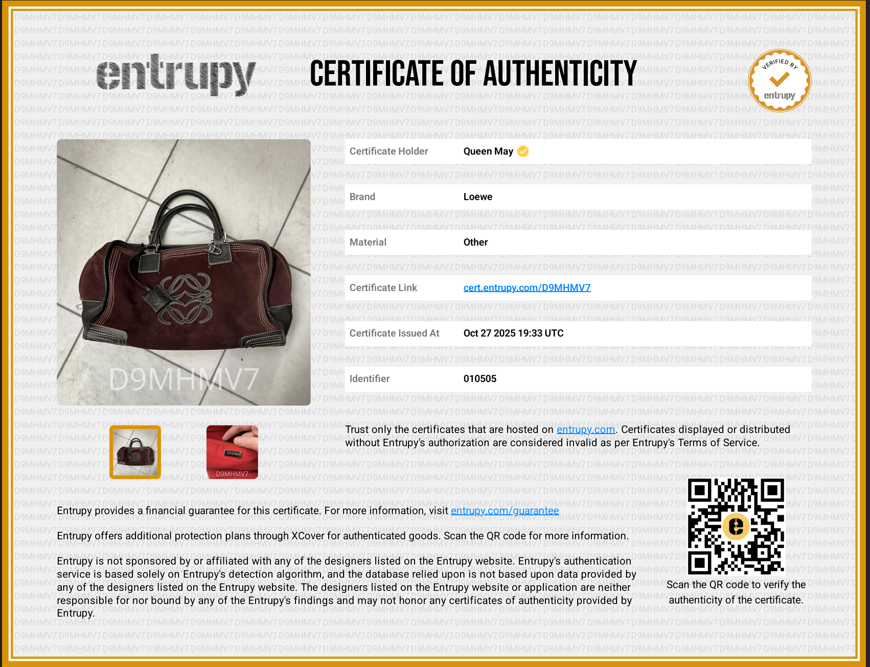 Loewe Suede Amazona Burgundy