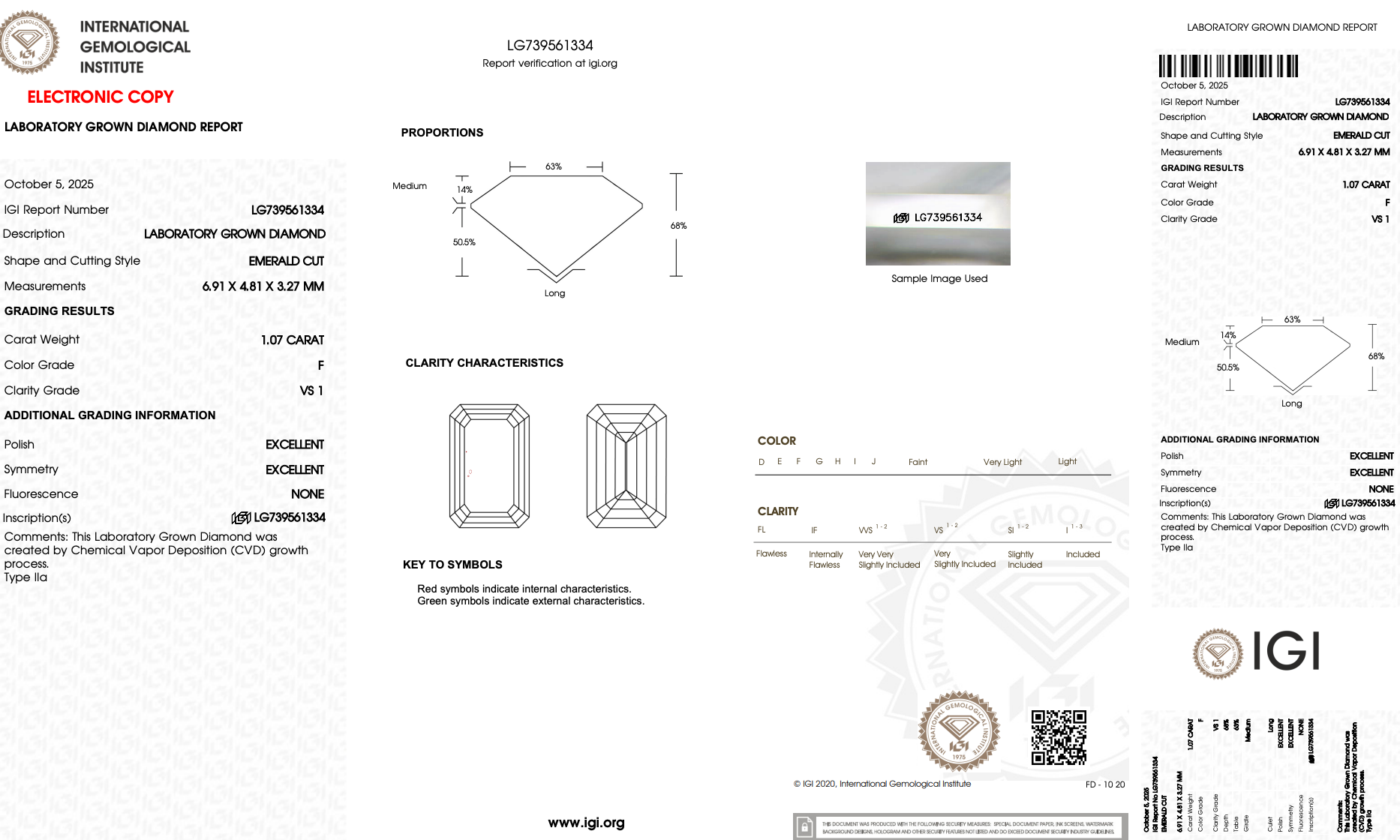 Lab Grown 5 Carat Emerald Diamond Three Stone Engagement Ring - Queen May