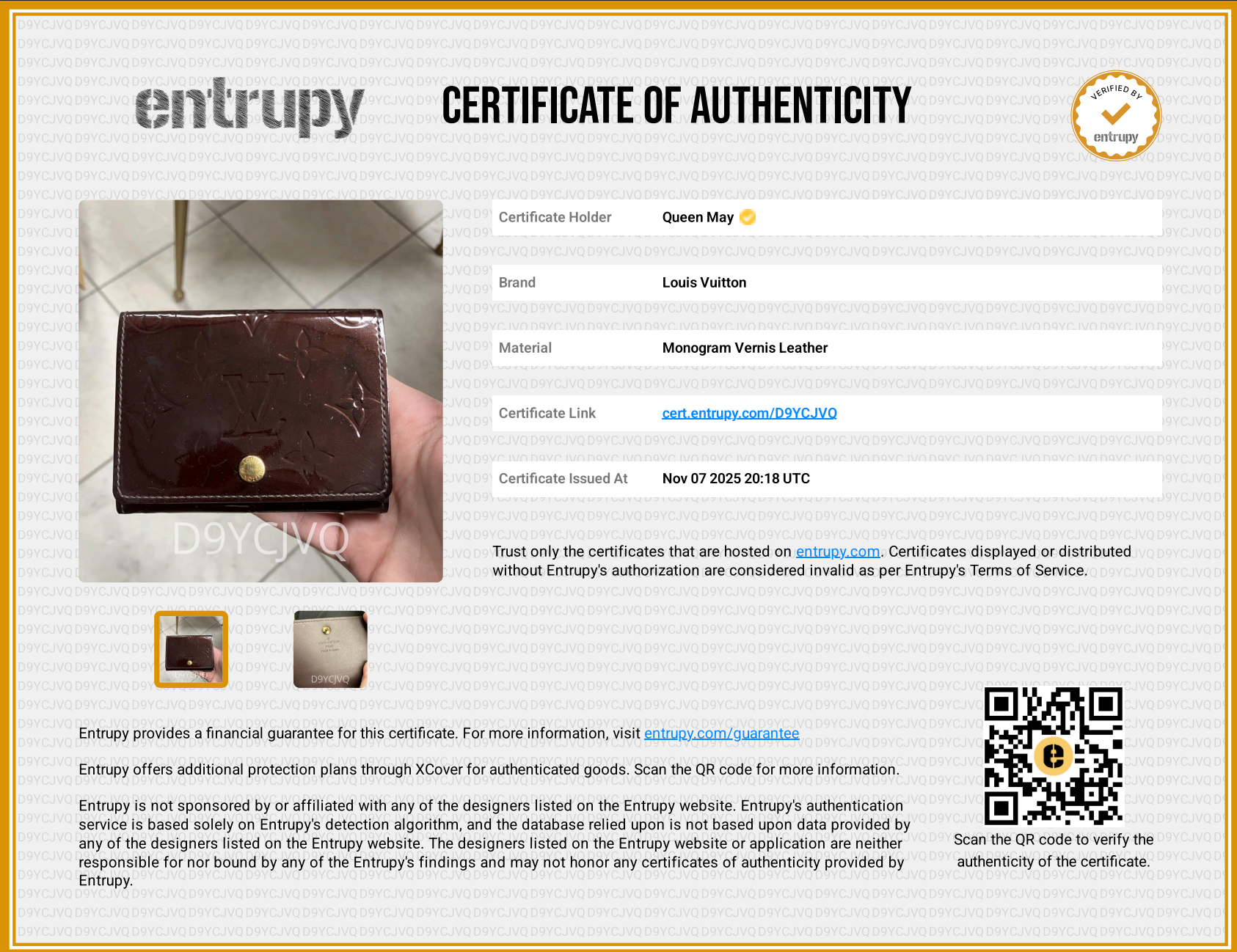 Louis Vuitton Vernis Card Holder Amarante - Queen May