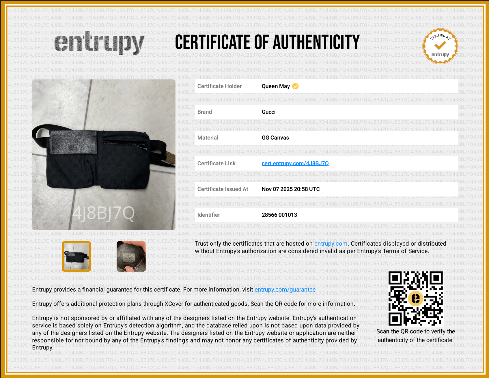 Gucci Black Monogram Bum Bag - Queen May