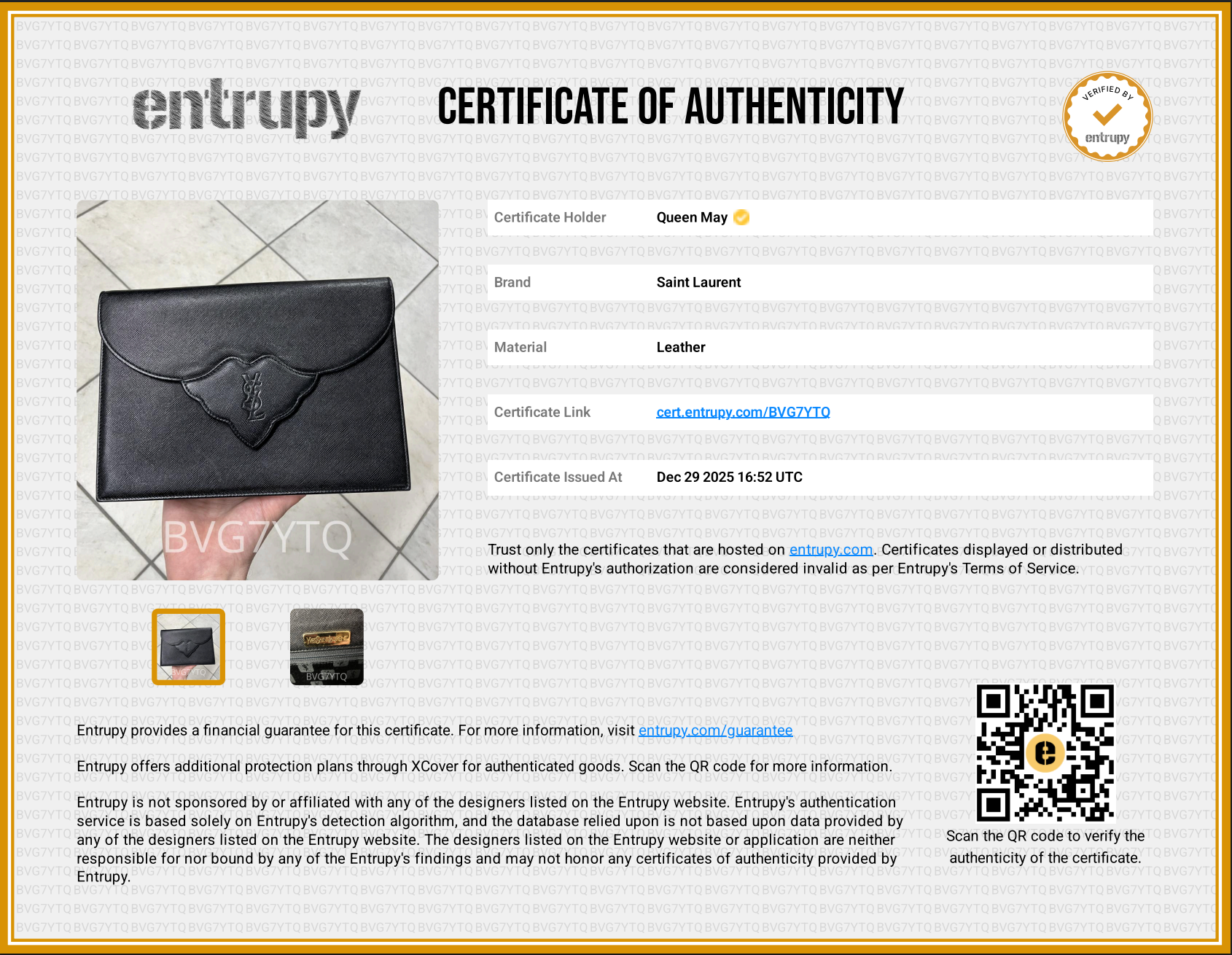 Vintage Yves Saint Laurent Black Leather Clutch - Queen May