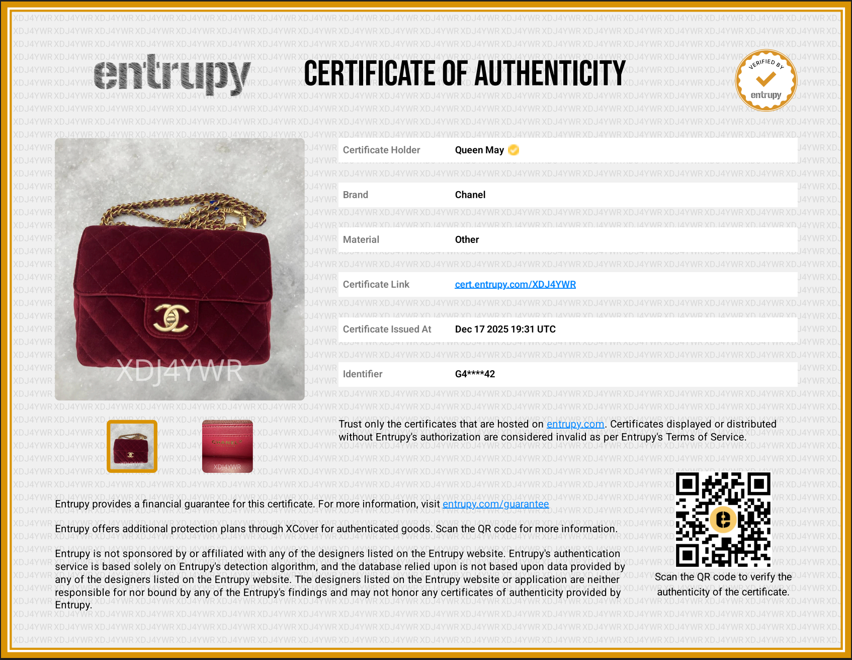 Chanel Burgundy Velvet Enamel Mini Flap Bag - Queen May
