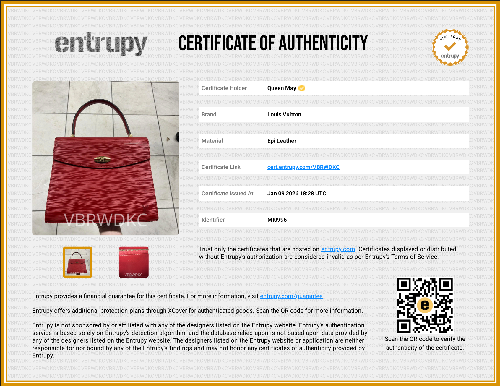 Louis Vuitton Red Epi Leather Malesherbes Top Handle - Queen May