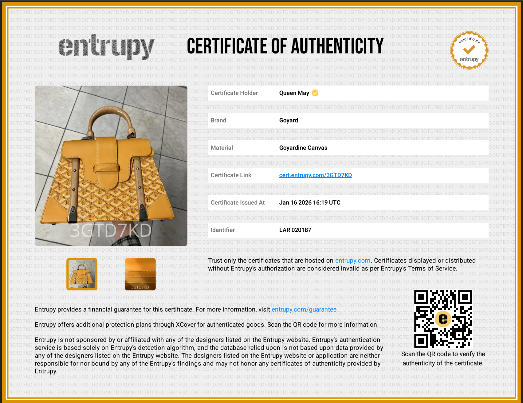 Goyard Goyardine Saigon PM Yellow - Queen May