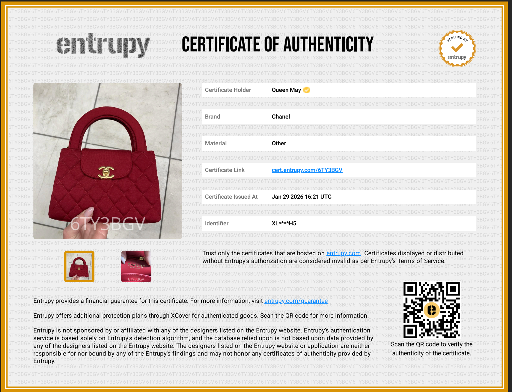Chanel 2023 Red Jersey Nano Kelly - Queen May