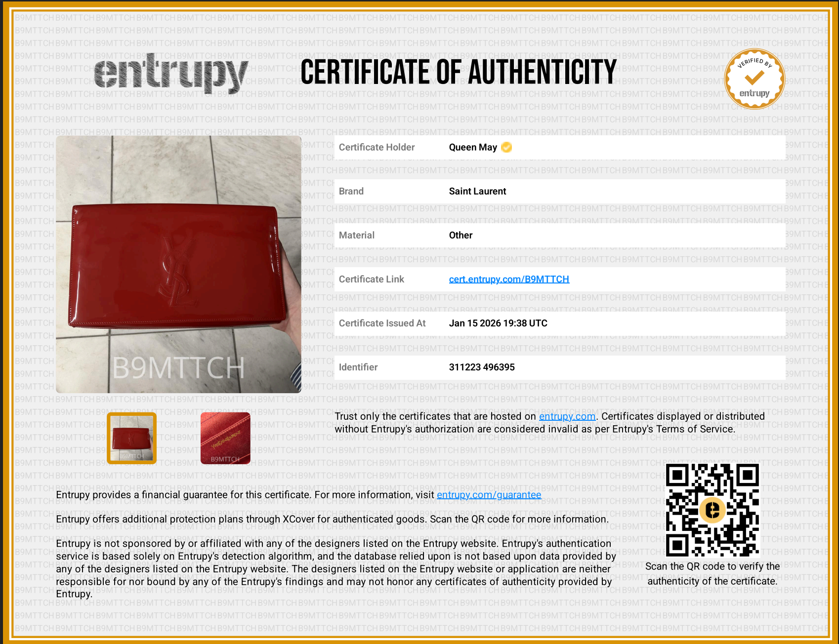 Yves Saint Laurent Belle De Jour Patent Leather Clutch Red - Queen May