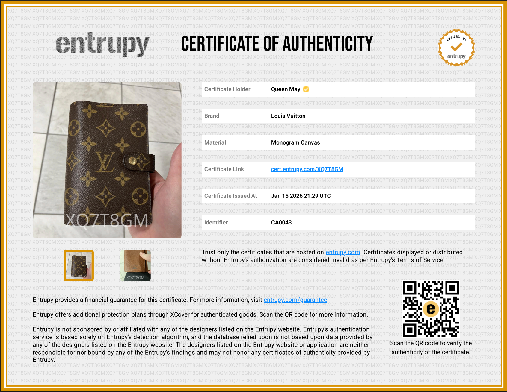 Louis Vuitton Monogram Agenda Cover - Queen May