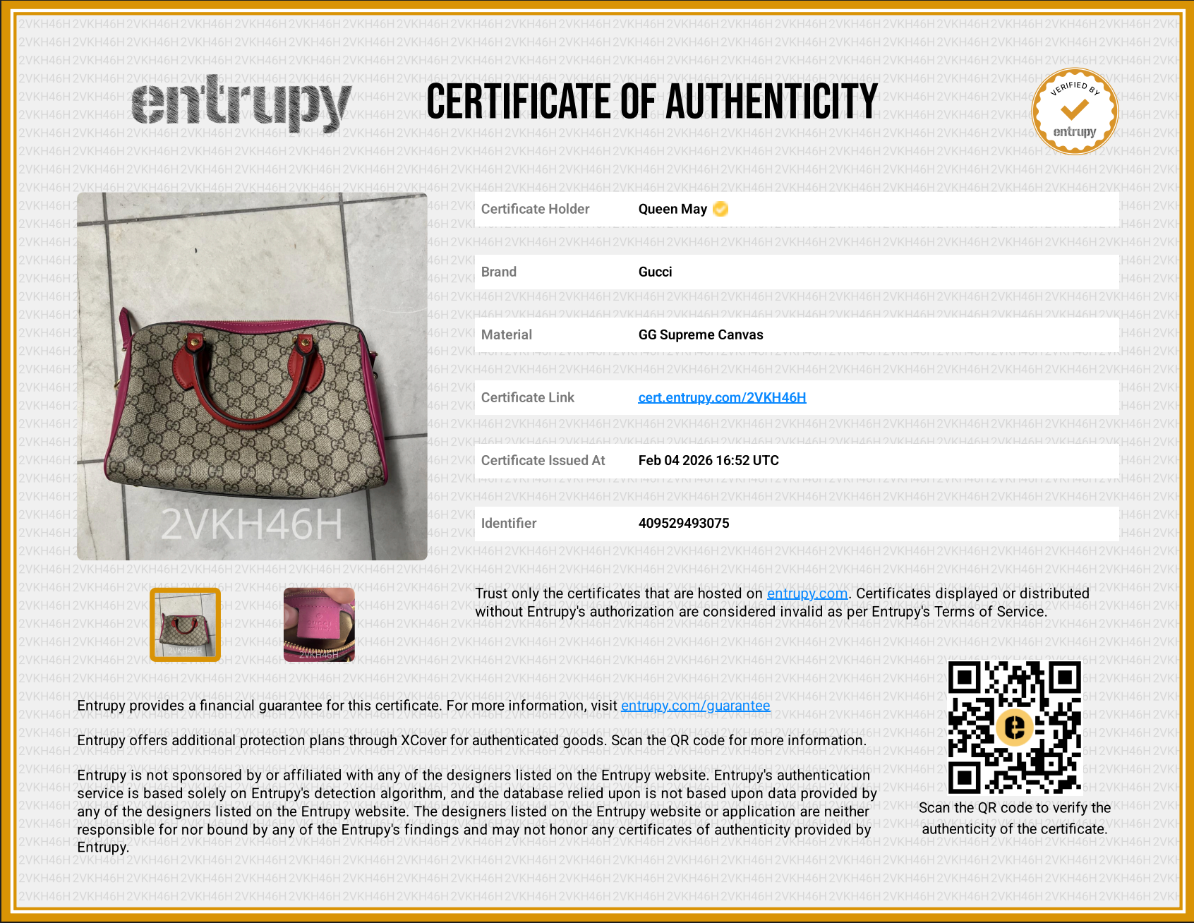 Gucci GG Supreme Boston Bag - Queen May
