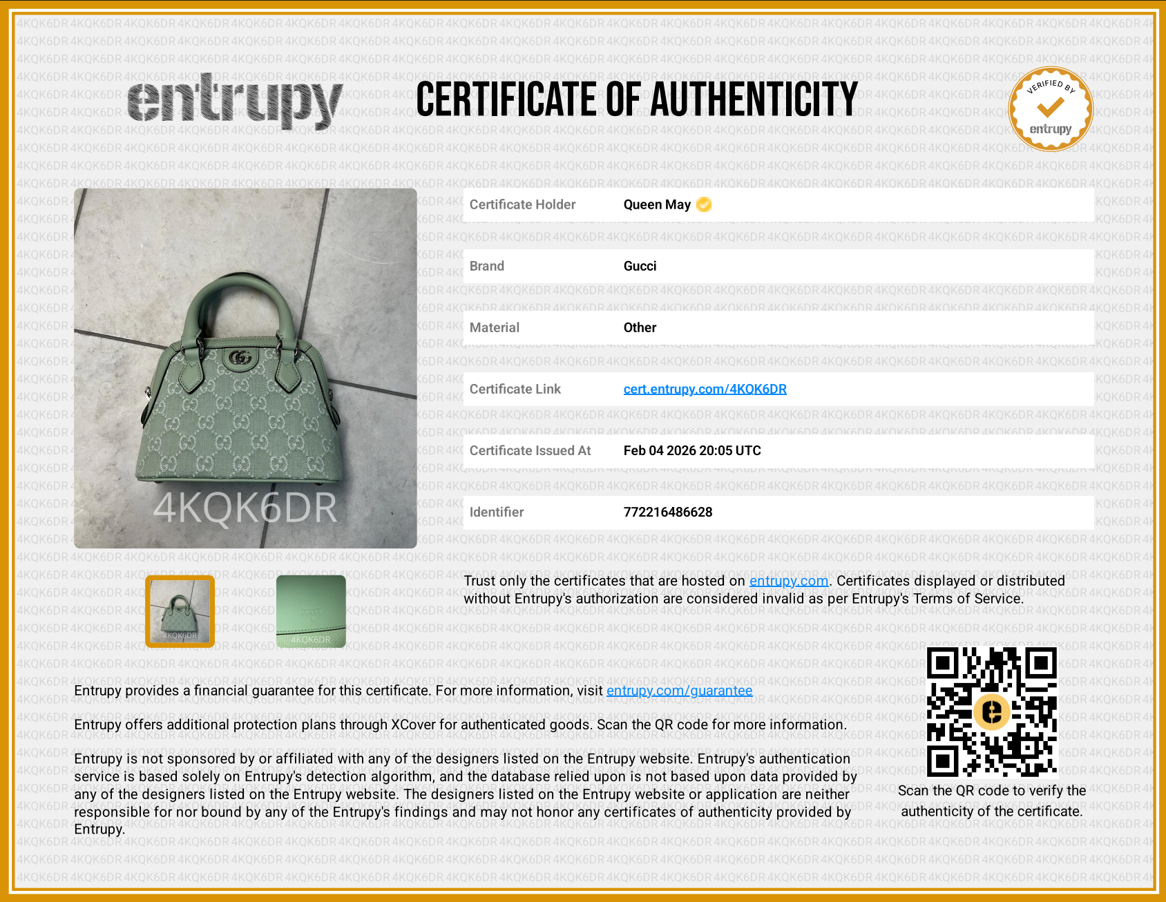 Gucci Denim GG Monogram Calfskin Mini Ophidia Top Handle