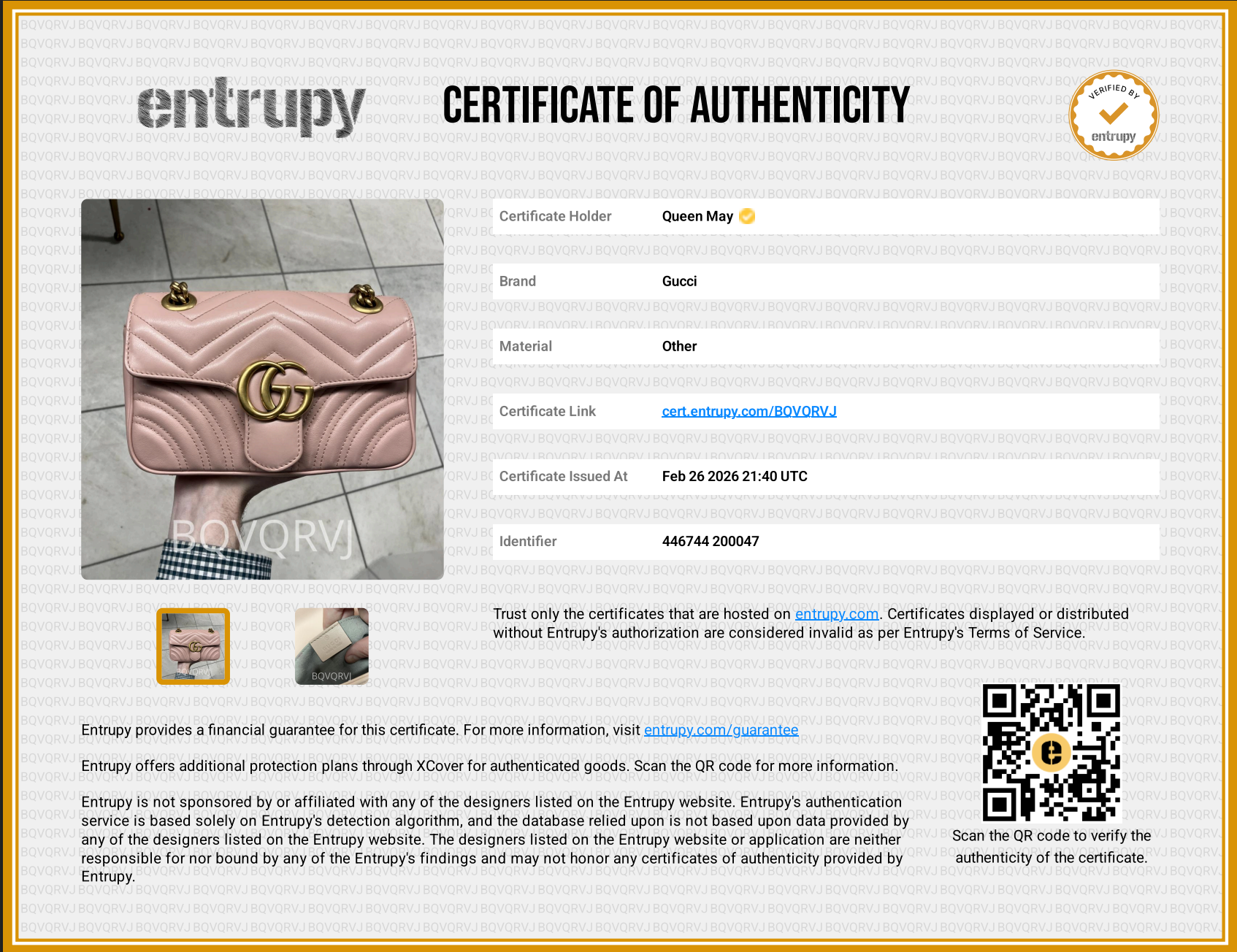Gucci Pink Small Marmont Crossbody Bag - Queen May