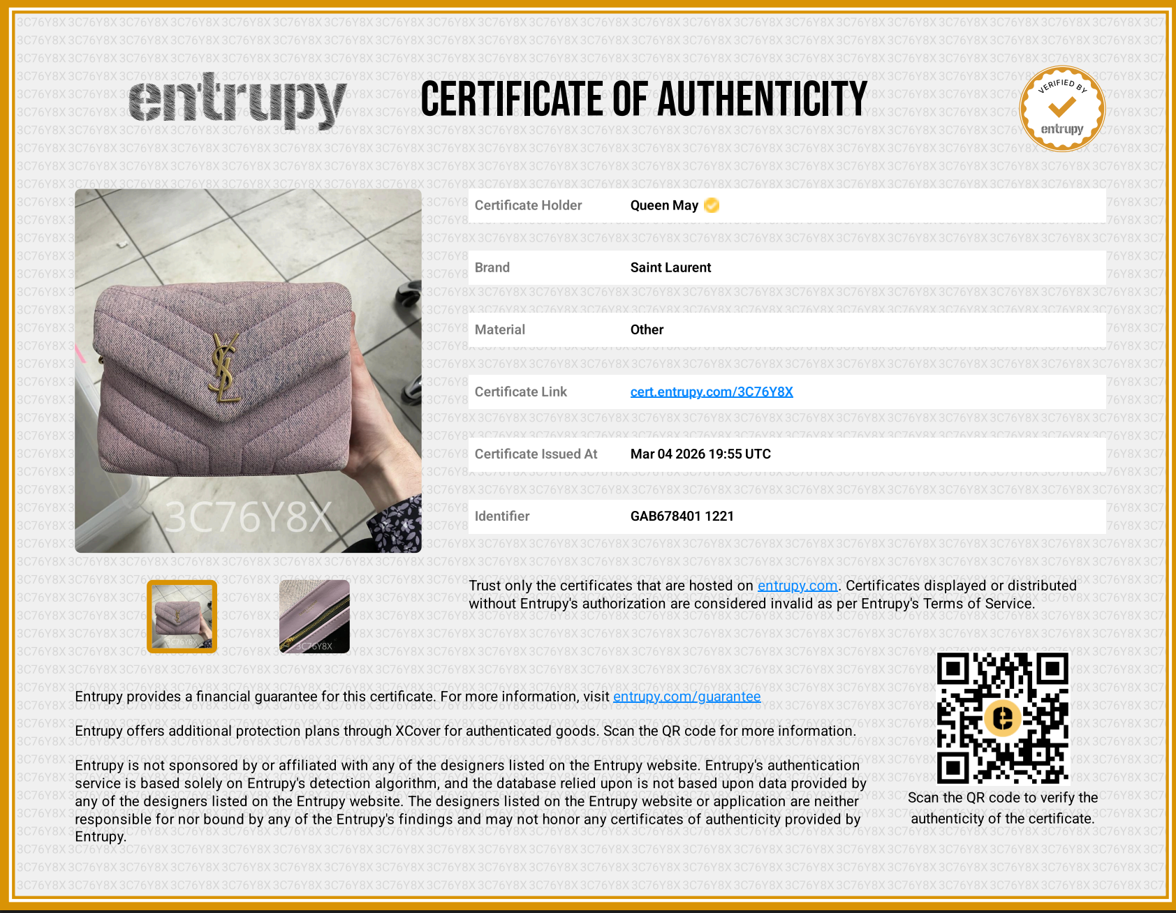 Yves Saint Laurent Purple Denim Lou Lou Crossbody Bag - Queen May