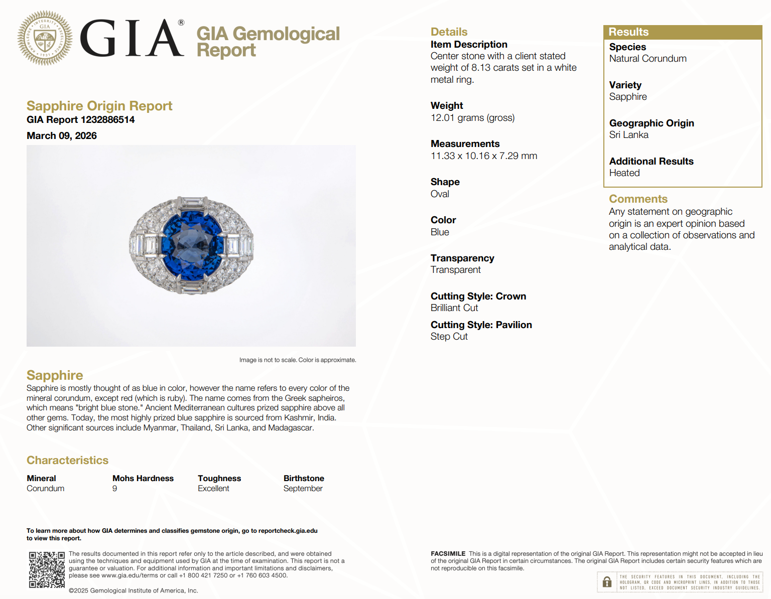Platinum 8.13 Carat Oval Ceylon Sapphire Diamond Baguette Pave Ring - Queen May