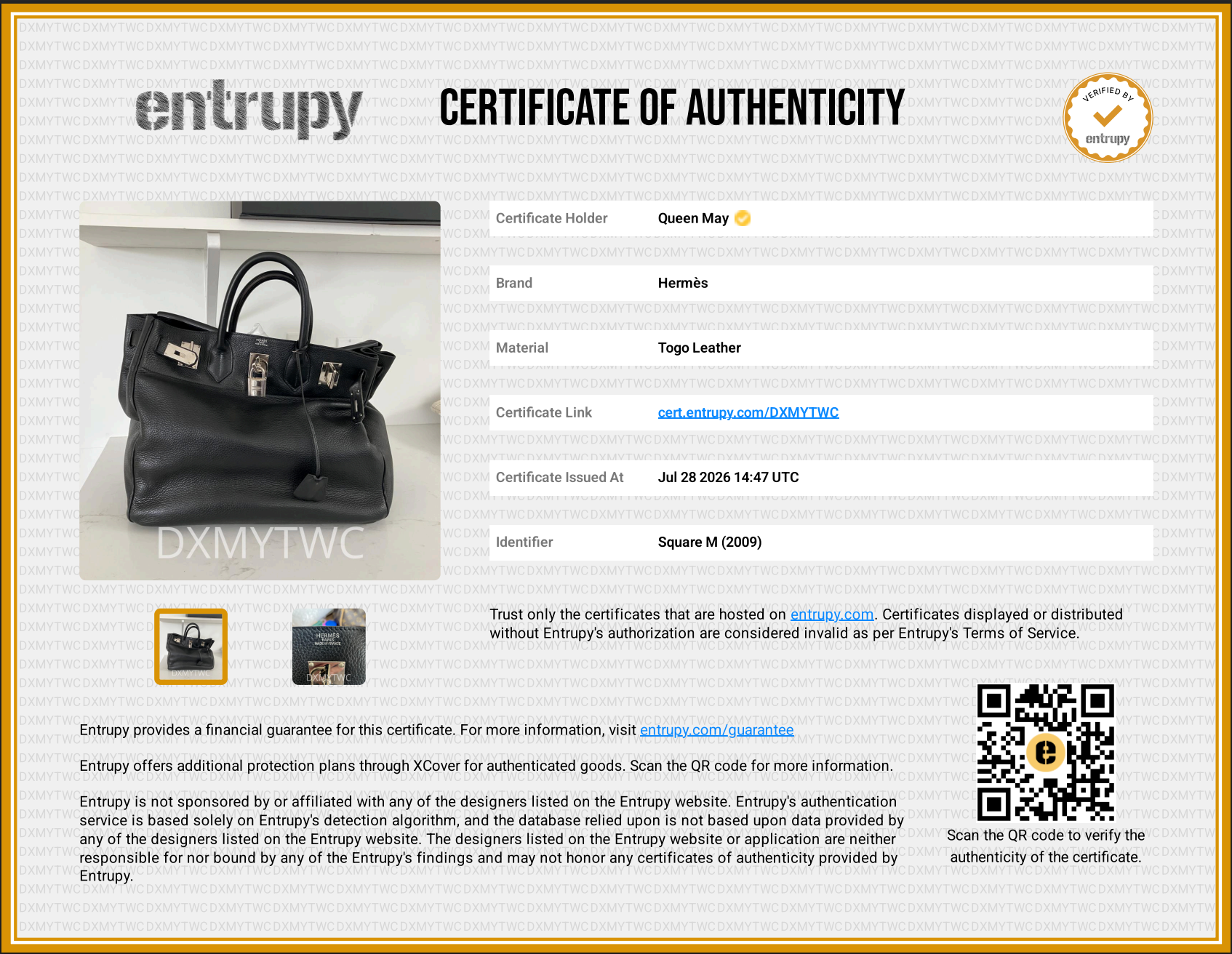 Hermes HAC 40 Black Togo Leather 2009 - Queen May
