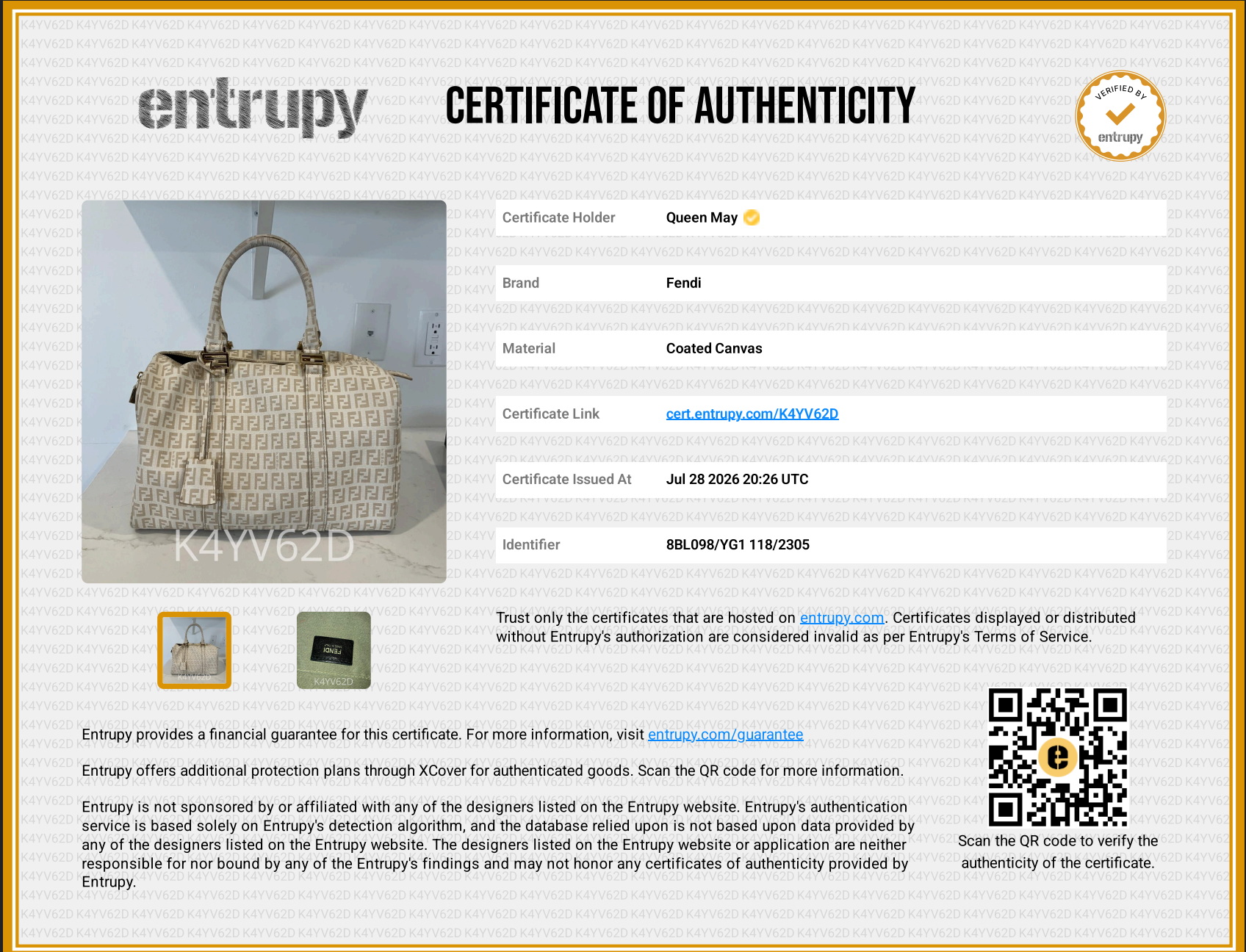 Fendi Zucchino Boston Bag - Queen May