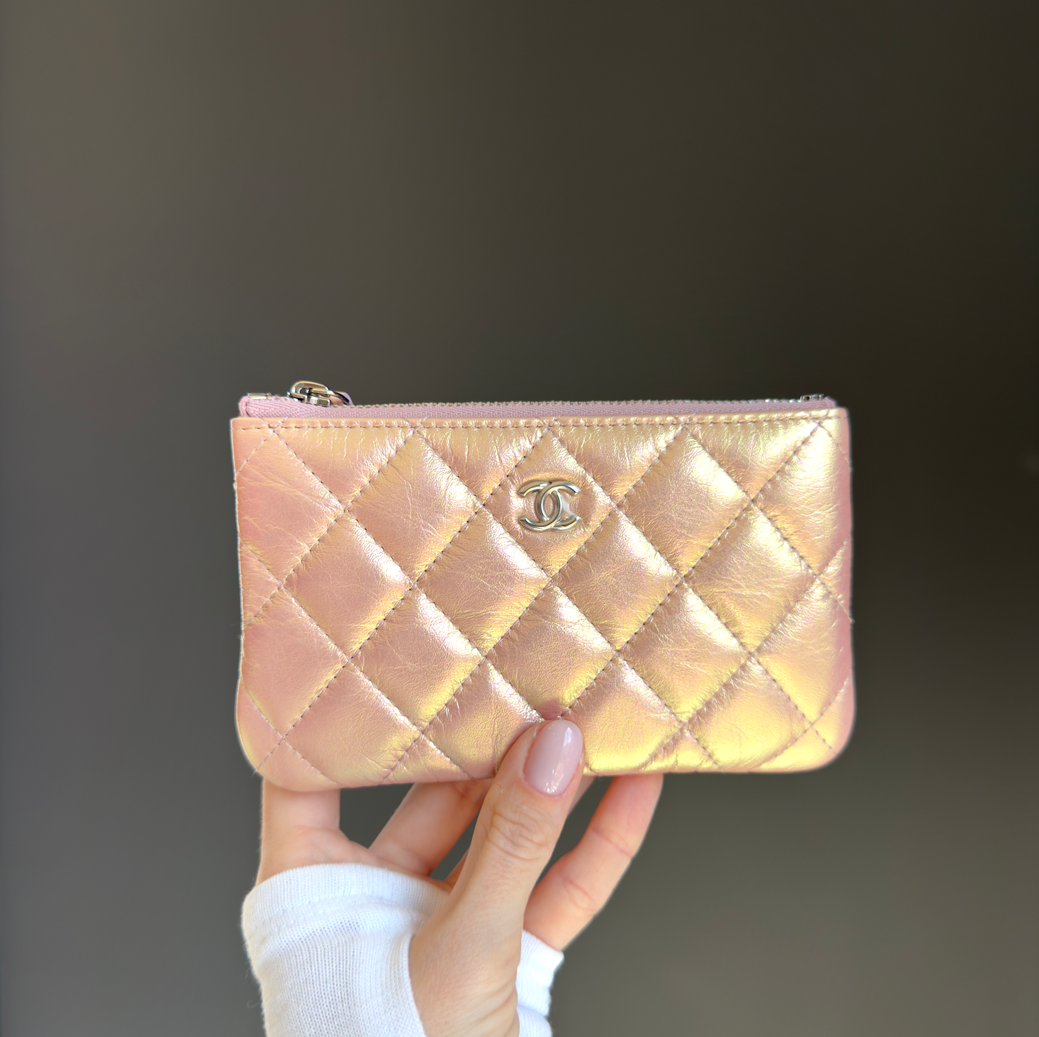 Chanel Iridescent Lambskin Quilted Small Cosmetic Case - Queen May