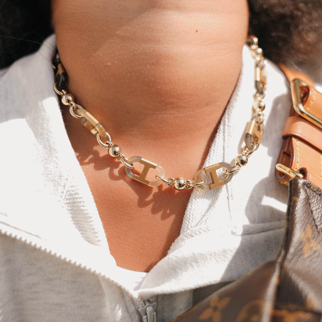Hermes Sur Mer Choker Horn and Metal Permabrass - Queen May