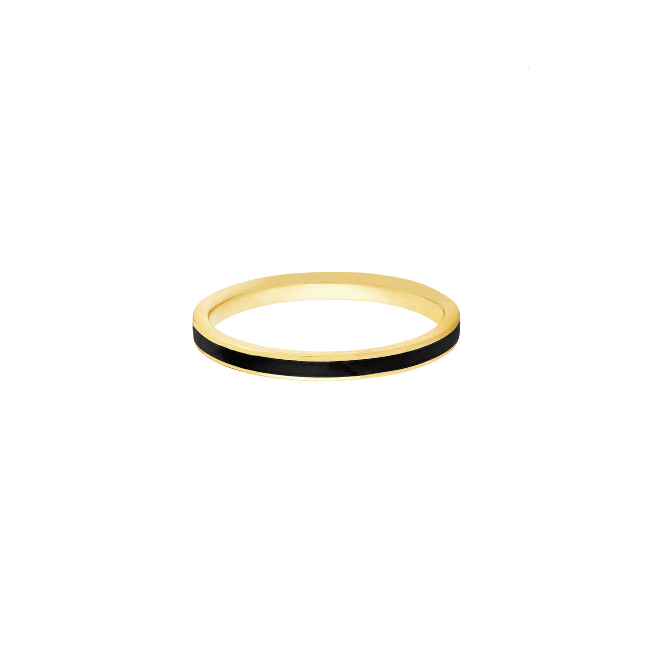 14K Yellow Gold Enamel Stackable Band - Queen May