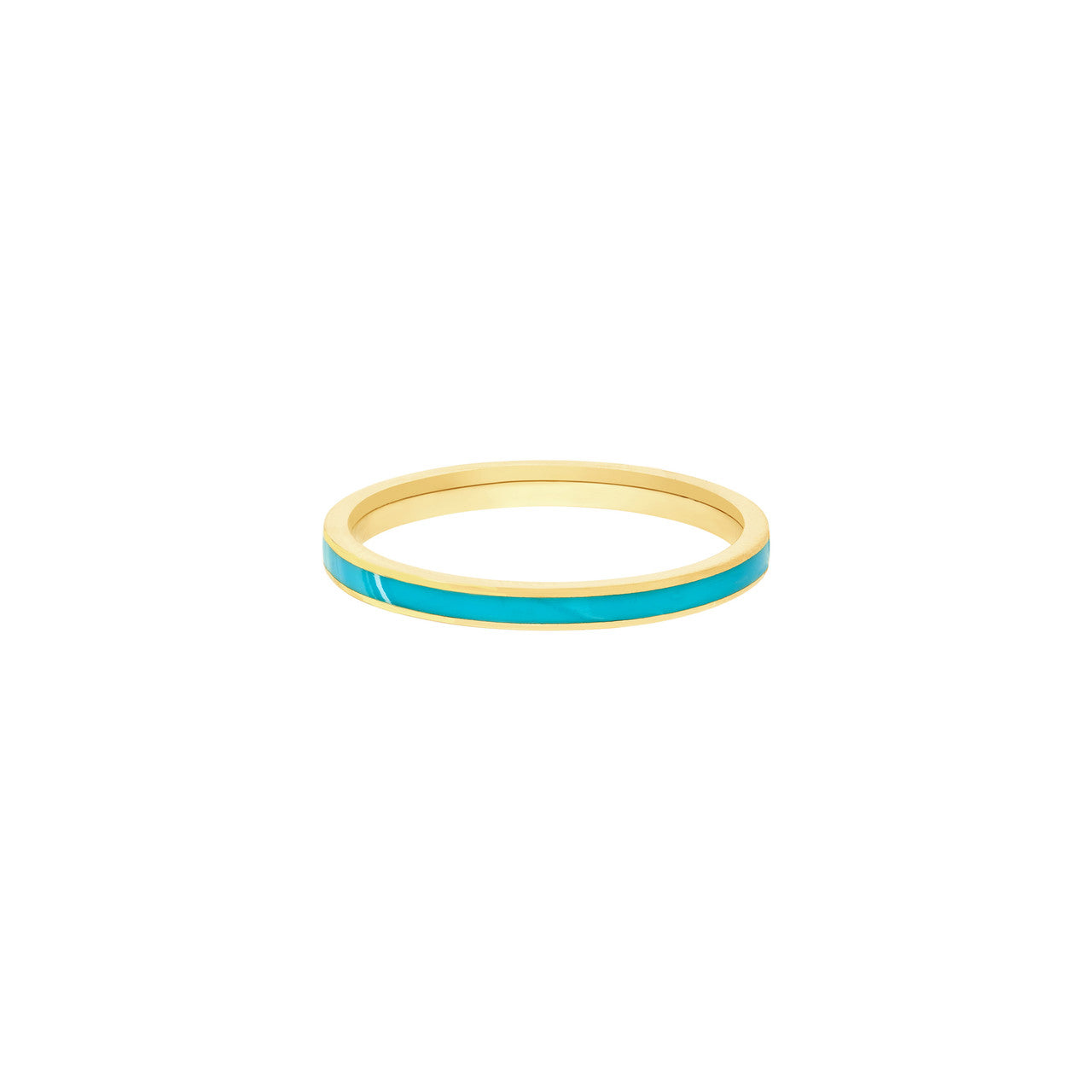 14K Yellow Gold Enamel Stackable Band - Queen May