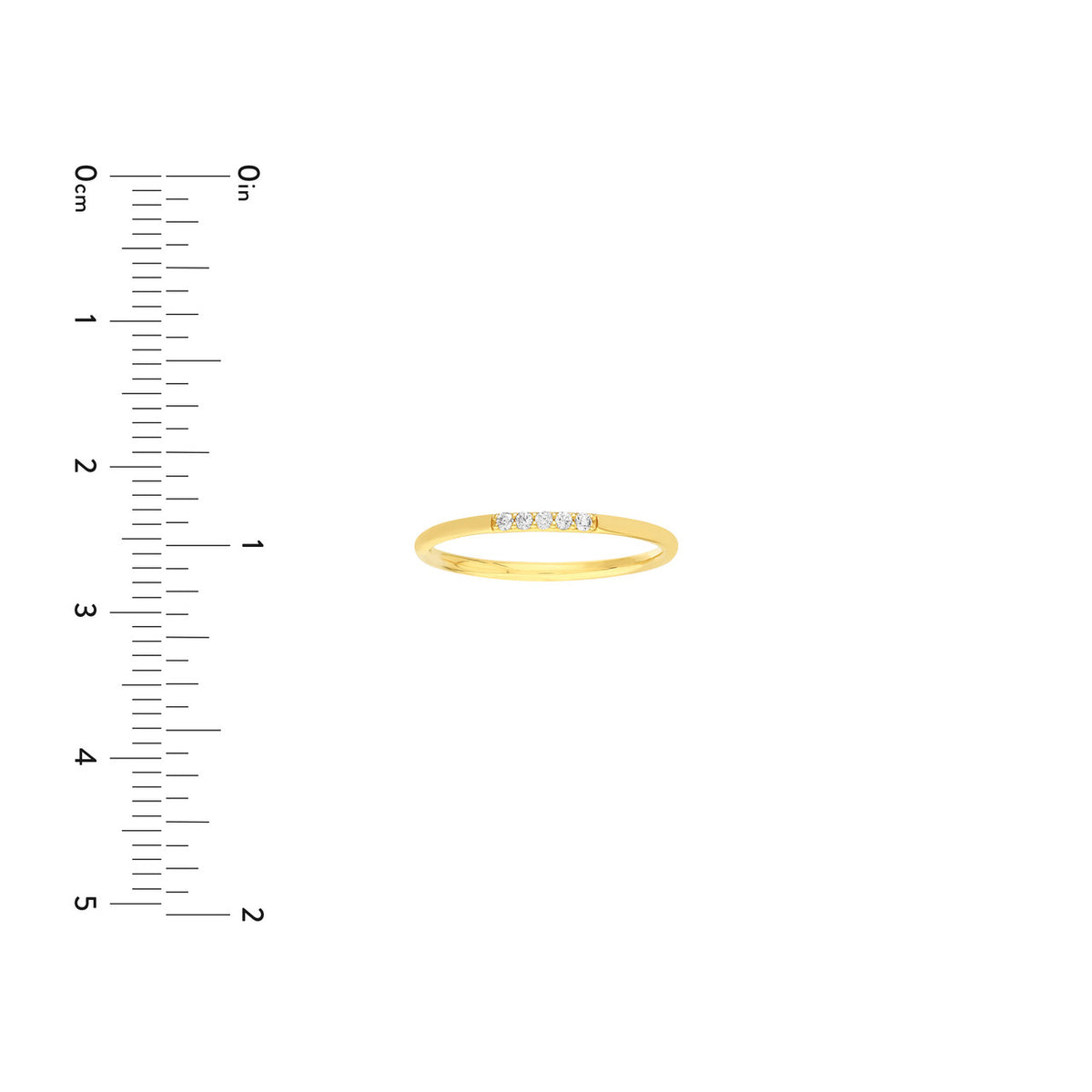 14K Yellow Gold Mini Diamond Pave Stackable Band - Queen May