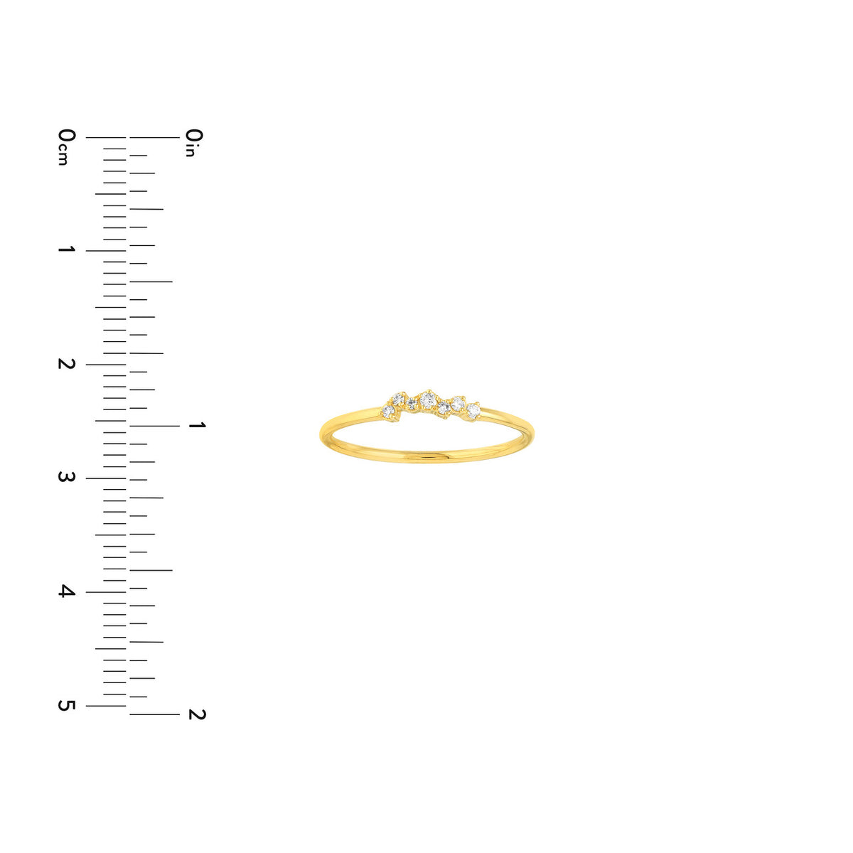 14K Yellow Gold Abstract Diamond Stackable Band - Queen May