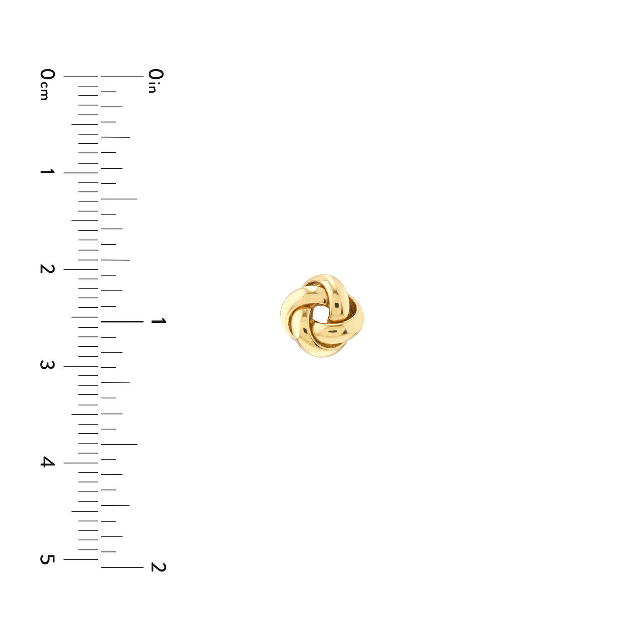 14K Yellow Gold Puffed Love Knot Stud Earrings - Queen May