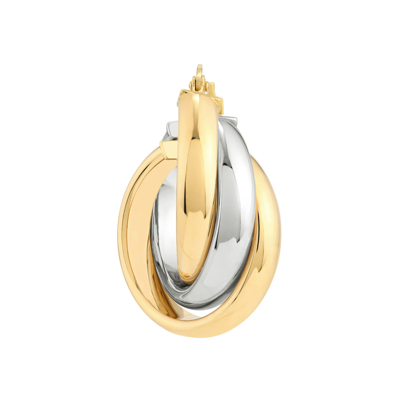 14K Gold Two-Tone Love Knot Hoop Earrings - Queen May