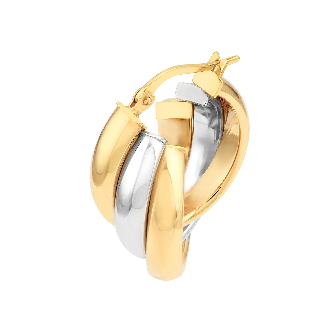 14K Gold Two-Tone Love Knot Hoop Earrings - Queen May