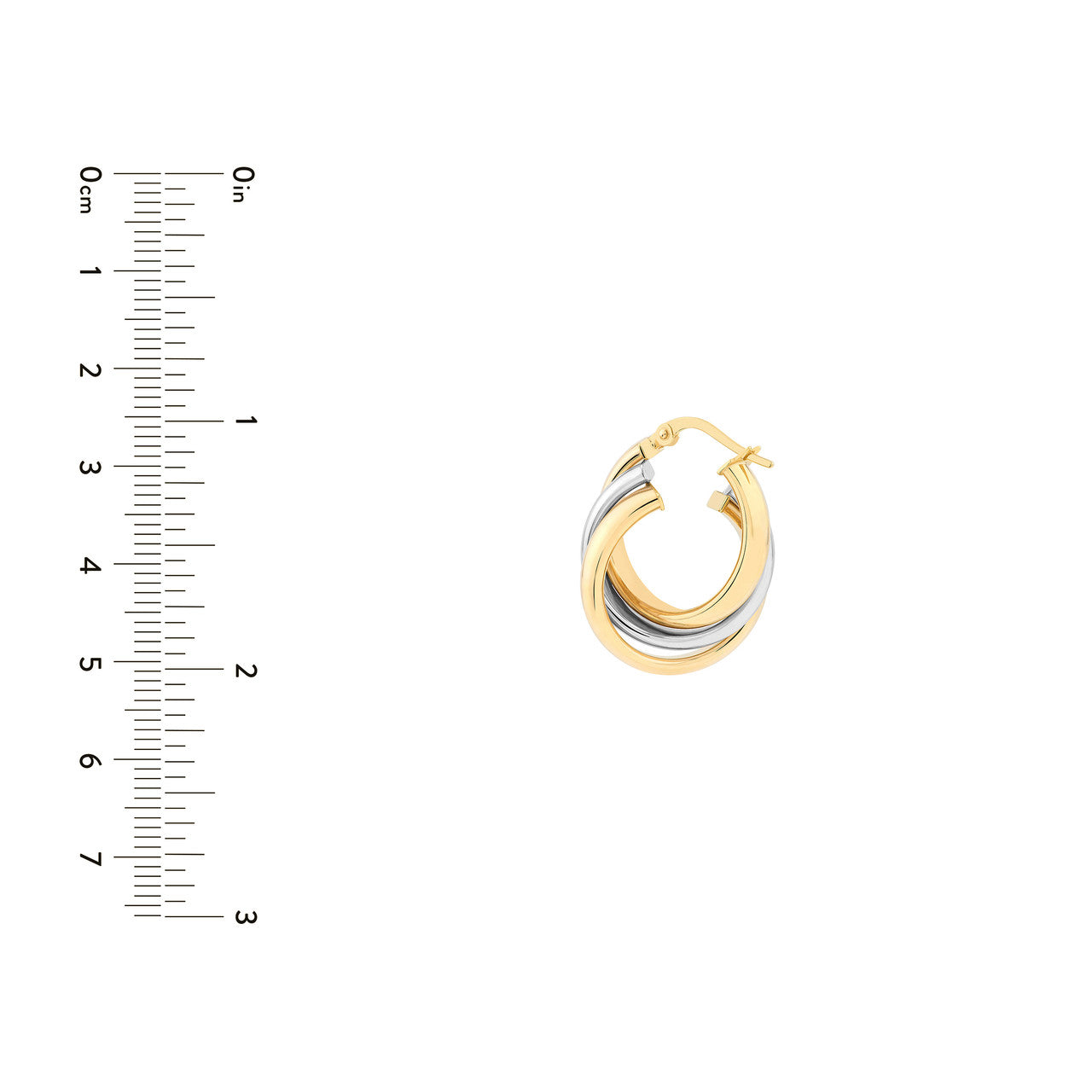 14K Gold Two-Tone Love Knot Hoop Earrings - Queen May
