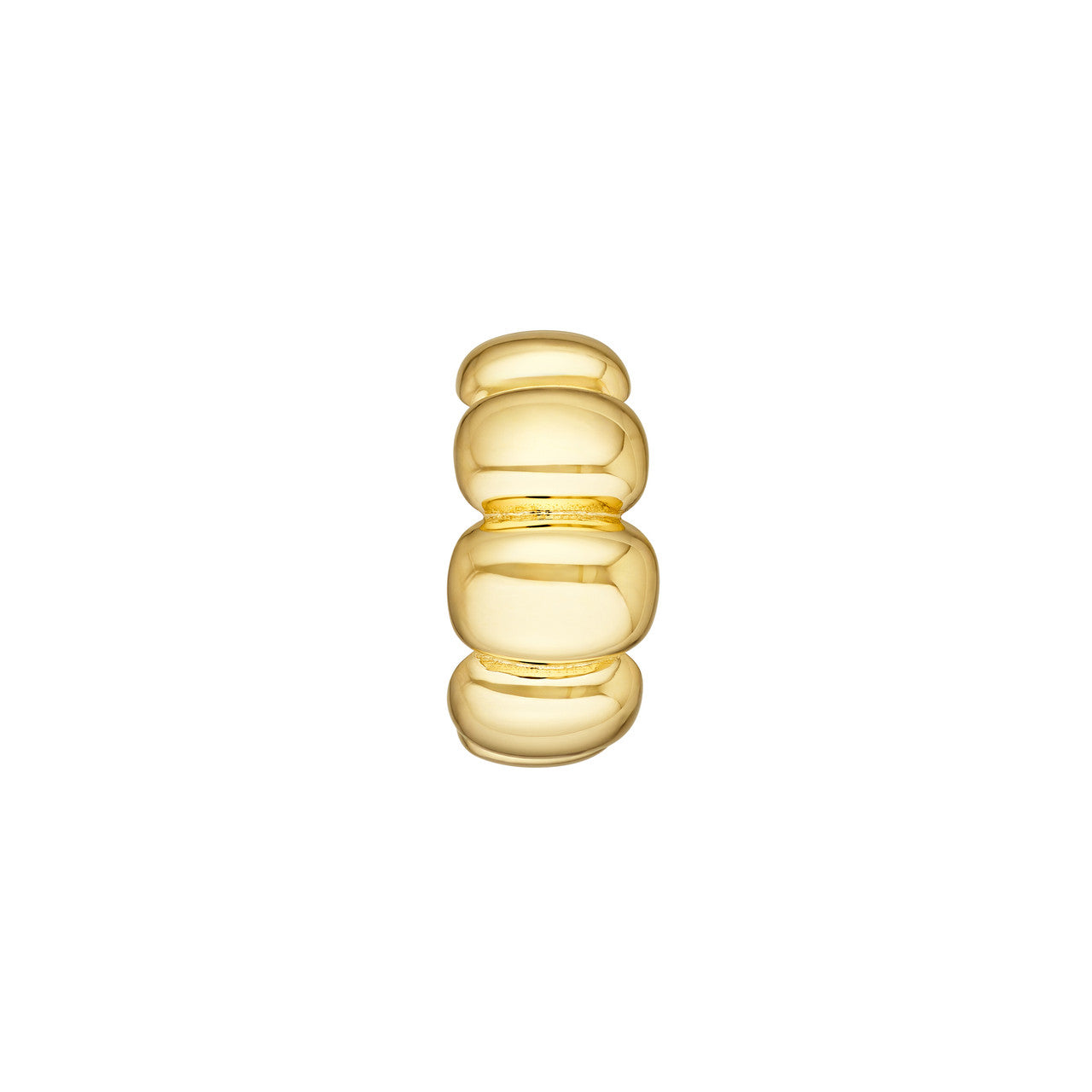 14K Yellow Gold Graduated Puff Hoop Earrings - Queen May