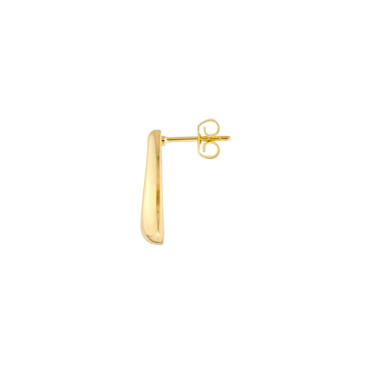 14K Yellow Gold Hollow Open Teardrop Stud Earrings - Queen May