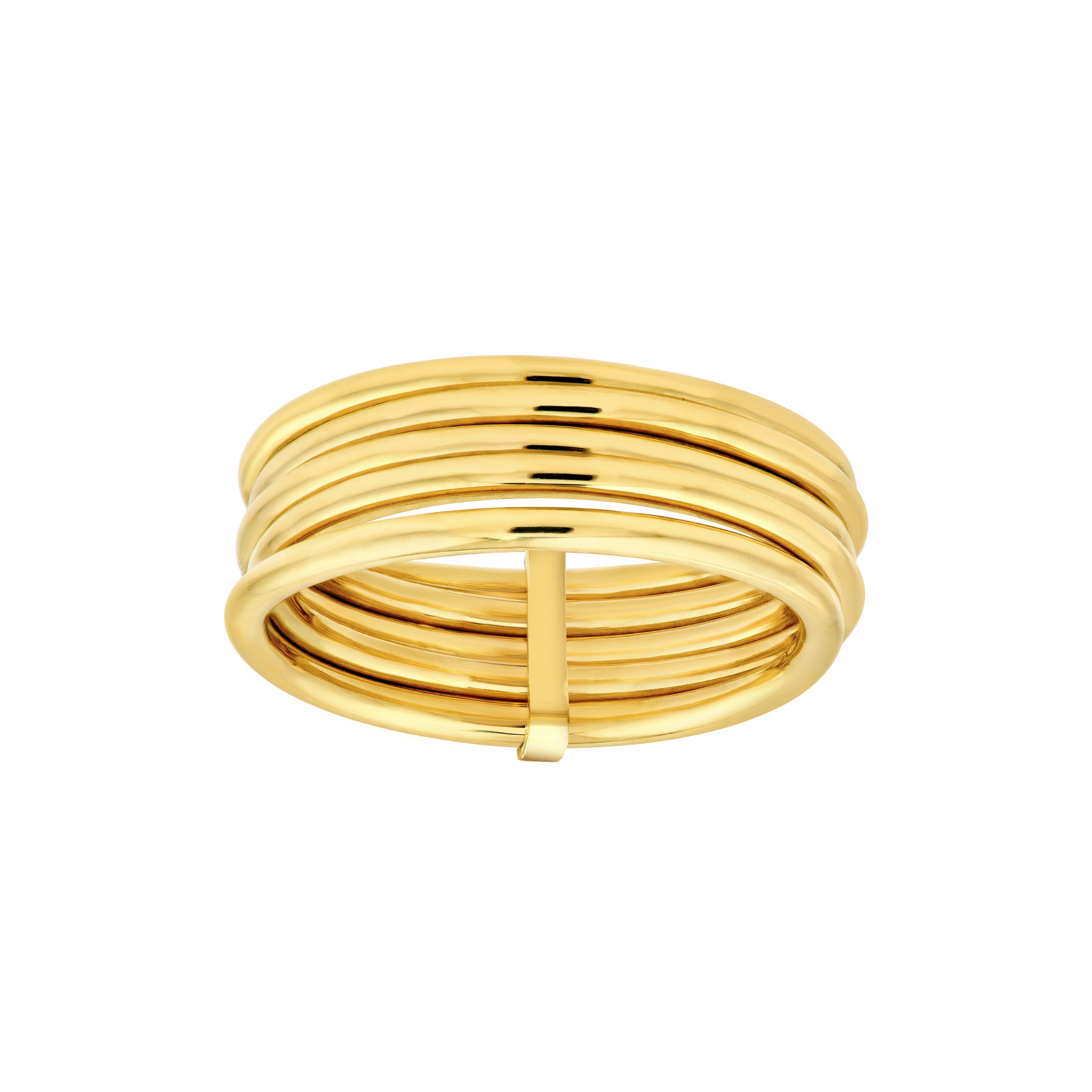 14K Yellow Gold Multi Tube Ring - Queen May