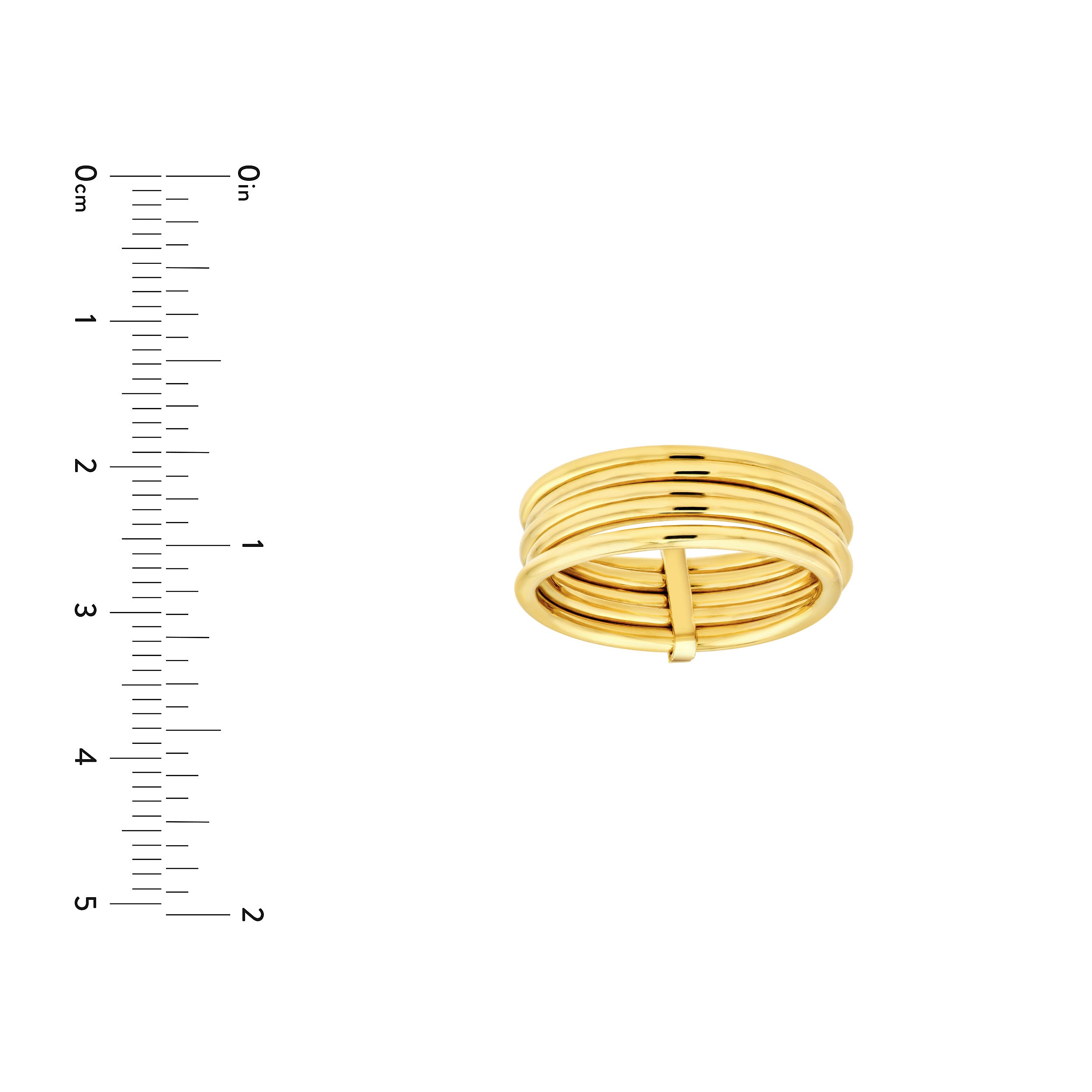 14K Yellow Gold Multi Tube Ring - Queen May