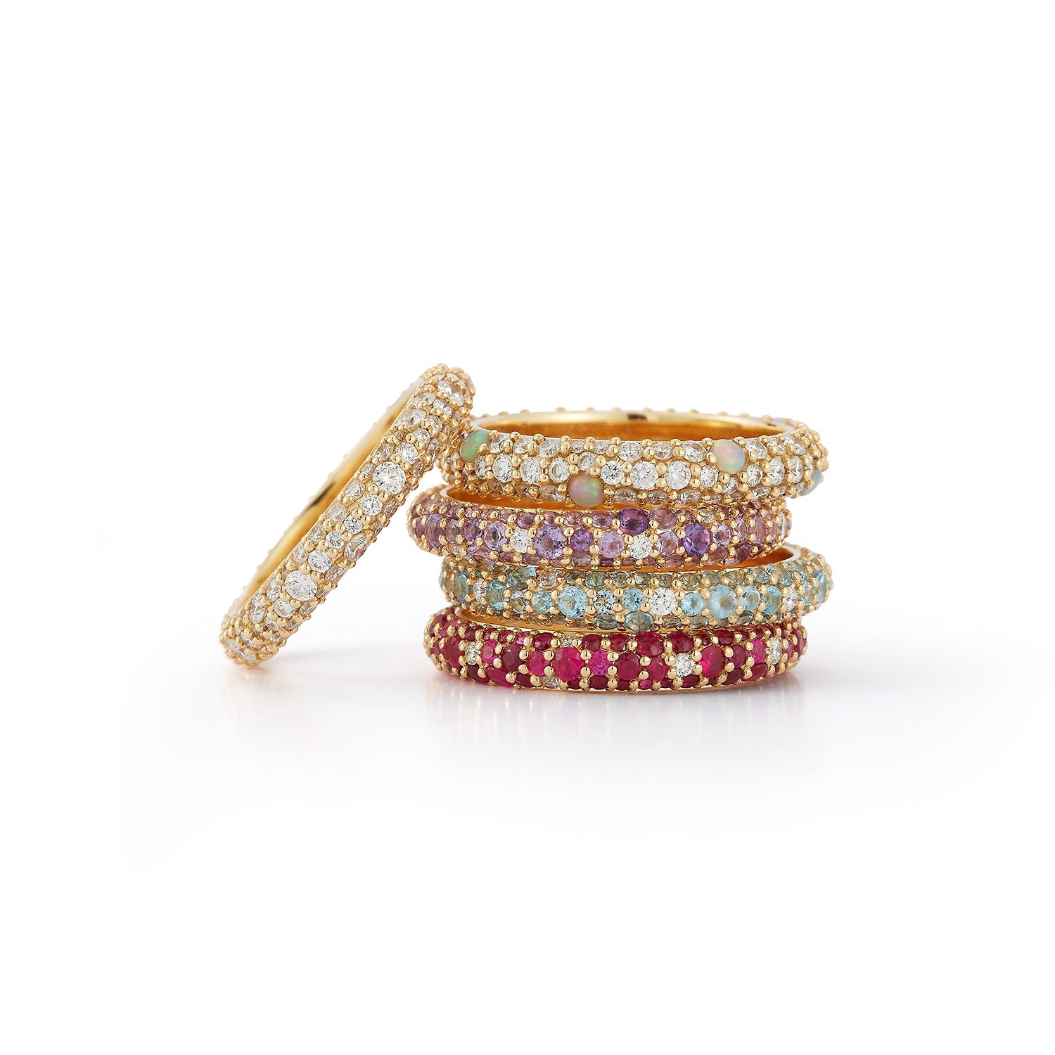 Renna Thin Tidepool Ring - Aquamarine and Topaz