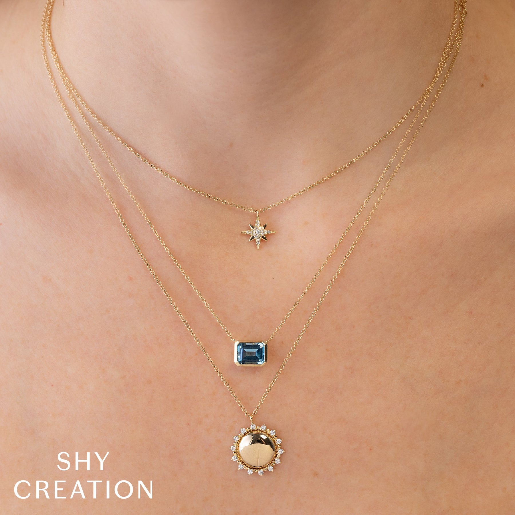 14K Gold Diamond North Star Pendant Necklace - Queen May