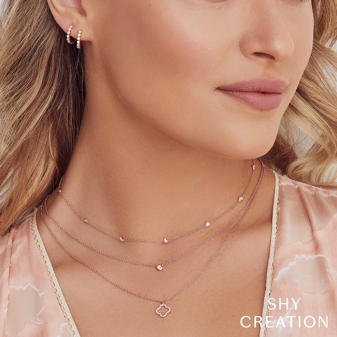 14K Gold .05 Carat Diamond Bezel Pendant Necklace - Queen May