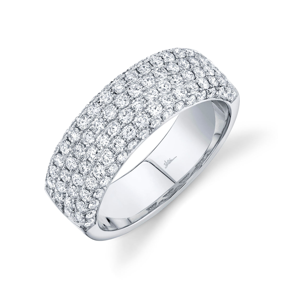14K White or Yellow Gold 1.32 Carat Total Weight Diamond Pave Band - Queen May