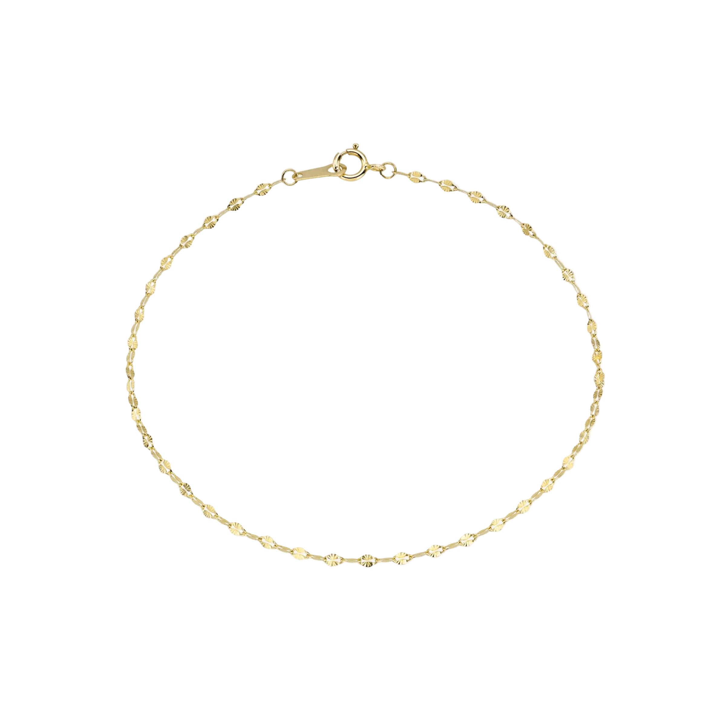 14K Gold Mini Mirror Chain Bracelet