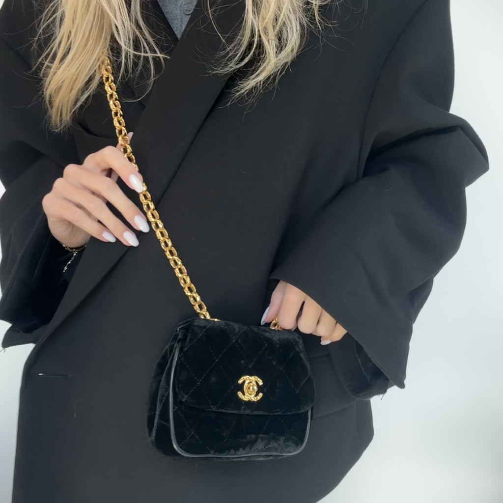 Chanel Quilted CC Velvet Bijoux Chain Crossbody - Queen May
