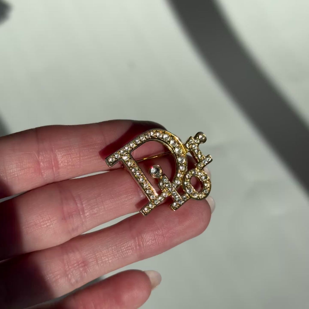 Christian Dior Rhinestone Brooch - Queen May